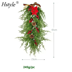 Hstyle Nhân Tạo Giáng Sinh Thông Chi Nhánh Trạng Nguyên Giọt Nước Vòng Hoa Giả Mùa Đông Nón Xanh Mờ Quả Dâu Đỏ Giáng Sinh Swag - Product Image 2