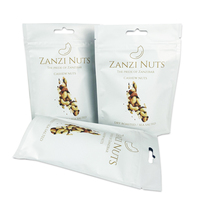 Sachet refermable personnalisé écologique avec fermeture éclair, résistant à l'humidité, à suspendre, pour fruits secs, snacks et gelées