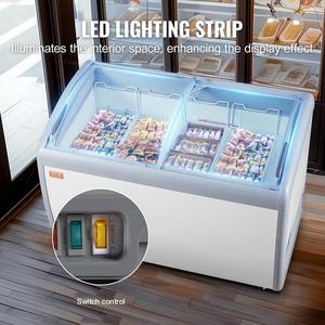 Congelador comercial usado de doble puerta ajustable de acero inoxidable para helados, <span class=keywords><strong>vitrina</strong></span> expositora, congelador tipo arcón para restaurante, para gelato y postres. - Product Image 3
