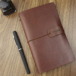 Bleu A6 <span class=keywords><strong>Ledger</strong></span> recouvert de cuir coffret cadeau école bureau cahier ensemble avec porte-cartes stylo sac porte-monnaie - Product Image 3