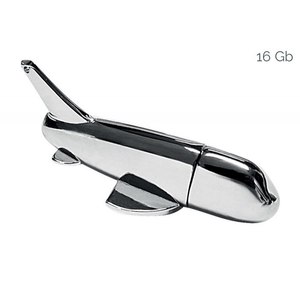 Chiavetta USB a Forma di Aeroplano 16Gb Design in Metallo Regalo da Viaggio - Product Image 1