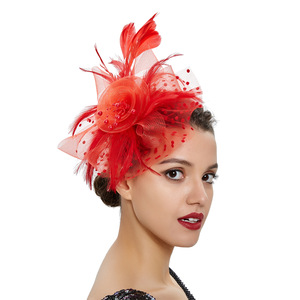Horse Racing Festival <strong>Fascinator</strong> - Hot-Selling Striped Mesh Petite Headpiece European American Bridal Hair Accessory - Product Image 3