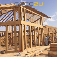Eco-construcción de techo de viga de bambú materilla Pegamento laminado vigas de bambú Exterior de viga larga de Bambo para proyectos de construcción desmontable