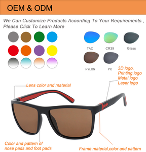 Gafas de <span class=keywords><strong>Sol</strong></span> de Alta Calidad para Mujer, con Logotipo Personalizado, Lentes Polarizadas de PC con Protección UV400, Ligeras, para Uso Diario, con Patillas Recubiertas de Goma Roja, para Exteriores - Product Image 3