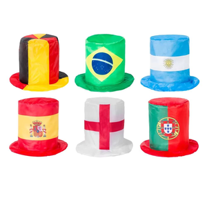 Chapeau de supporter de football, nouveau style, accessoires de match de football, chapeau haut avec drapeau national, accessoires d'ambiance pour événements sportifs, chapeau coloré - Product Image 3