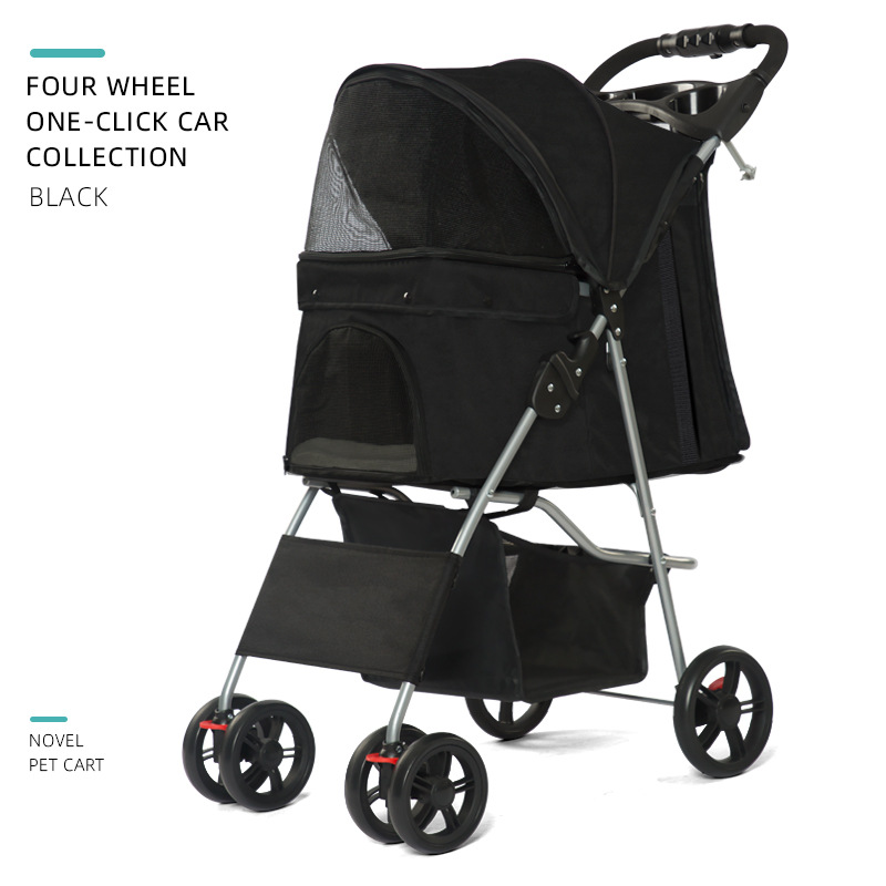 Four-Wheeled Black  (Upgraded One-Hand Folding)