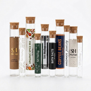 Tube en verre multi-usages avec bouchon en liège pour la maison, l'hôtel, le café - Product Image 2