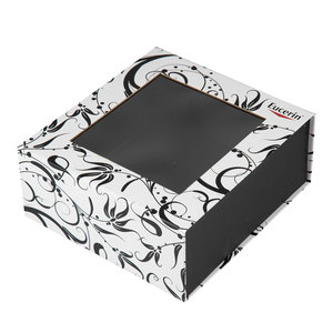 <b>Window</b> Magnet Closure Gold <b>Foil</b> Printing Sponge Liner UV Coating Matt Lamination Black Corrugated Board Gift Box - Product Image 1
