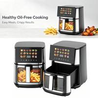 Freidora de Aire para Cocina, Horno de 8L de Gran Capacidad, 4 Tubos de Calentamiento, 16 Programas Preestablecidos, Freidora de Aire con Temporizador y Control de Temperatura