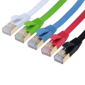 สายแพทช์คอร์ดแบบแบน สายอีเธอร์เน็ต ทองแดงเปลือย หุ้ม PVC พร้อมหัวต่อ RJ45 8P8C แบบ <span class=keywords><strong>CAT8</strong></span> ขนาด 30AWG SSTP สีเขียว ความยาว 0.5 เมตร <span class=keywords><strong>ราคา</strong></span>ขายส่ง - Product Image 1