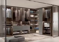 Dressing personnalisé chambre à coucher placard armoire de rangement combinaison du sol au plafond armoire ouverte LED bois massif Flywood Mdf