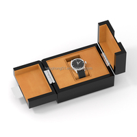 Boîte de rangement pour montres en bois haut de gamme, finition brillante, fabrication artisanale, gravure laser personnalisable, design rectangulaire en MDF, recyclable