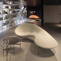 Nordic Designer Pea Arc Sofa Freizeit stuhl Moderner Stoff Lounge Chair für Hotellobby oder Wohnzimmer Profiled Glass Steel Art