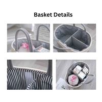 Panier de rangement en corde de coton personnalisé avec poignées, organisateur de jouets tissé personnalisé pour chambre de bébé et rangement domestique