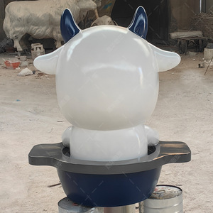 Escultura de ternero de fibra de vidrio, adorno de animales para exteriores, figura hecha a mano para montar en el suelo - Product Image 5