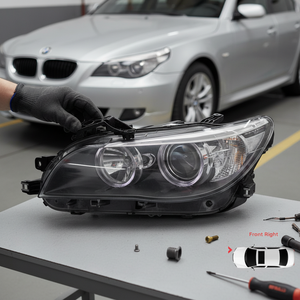 Kit de reparación de faros (2 piezas) Lado derecho para compatible con BMW 520 E60 E61 OEM 63126941478 - Product Image 3