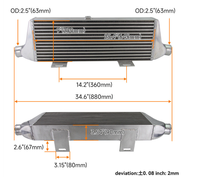 Intercooler frontal poli FMIC 2.0T compatible avec WRX STi Impreza TR GD 2.0L 2.5L (2002-2007)