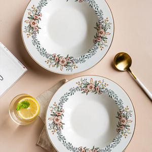 2025 Hot Cutlery Wholesale Creative Garland Bone China Plate <b>Set</b> Nordic Style Household Ceramic Dish - Product Image 5