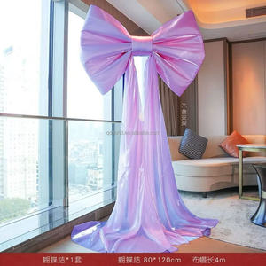 L92 Wholesales Hoge Kwaliteit Paars Zijde Roze Rose Rood Fluwelen Grote Strikjes Voor Bruiloftsfeest Evenement Verjaardag Achtergrond Decoratie - Product Image 4