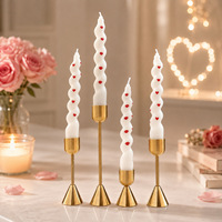 Bougie Pilier Cœur et Lèvres Canelée en Spirale Saint-Valentin, Cire de Soja, Décoration Romantique pour Table de Dîner, Vente en Gros pour la Maison