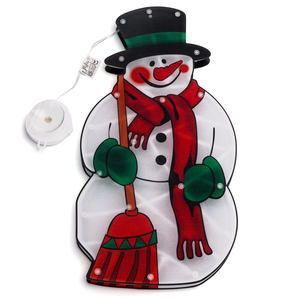 Lampada a sospensione a batteria, grande pupazzo di neve con ventosa, luce bianca calda, ideale per decorazioni natalizie e festive. - Product Image 2