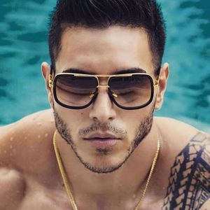 Gafas de Sol Cuadradas Grandes de Metal con Doble Puente y Logotipo Personalizado, Última Moda, Protección UV400, para Hombre y Mujer - Product Image 1