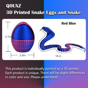 Figura de acción de serpiente impresa en 3D, juguete ecológico, regalo creativo para niños, figura articulada de PLA colorida, hecha de plástico duradero - Product Image 2