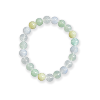 Bracelet en jadéite birmane naturelle de qualité A, perles rondes, bracelet en jadéite de haute qualité pour femmes, jadéite birmane (avec NGTC)