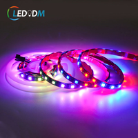 12V 24V IP67 Adreslenebilir RGBW LED Şerit, WS2818 / Wi-Fi Kontrolü ile 60 LED/m Çift Telli Sinyal