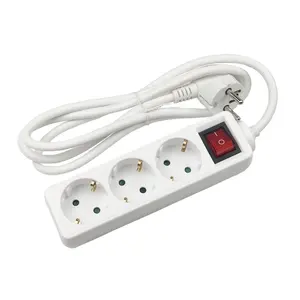 Power strip 3-way Customize Metre Socket Strip, 3/4/5/6 Multiple Socket with Save Energy Switch with Child Lock, Indoor Use