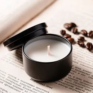 Оптовая продажа, мощные ароматизированные свечи на заказ, Роскошная мини-Ароматизированная свеча с черным оловом