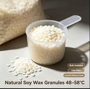 Granulés de cire de soja en vrac, 100% cire de soja naturelle, fourniture en gros pour la fabrication de bougies avec point de fusion stable 48–58 ° C - Product Image 1