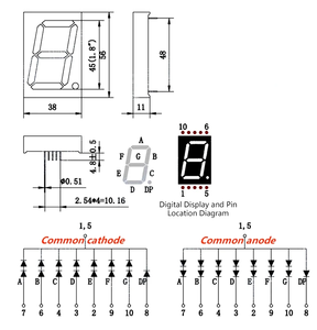 38*56*11mm rojo/blanco/Verde/azul/1,8 pulgadas pantalla LED 1 bit cátodo/ánodo gráfico de barras <span class=keywords><strong>Digital</strong></span> para electrodomésticos 6V - Product Image 4