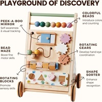 En bois bébé apprentissage marcheur Anti-renversement jouet enfant en bas âge poussette Portable éducation précoce aide chariot pour enfants