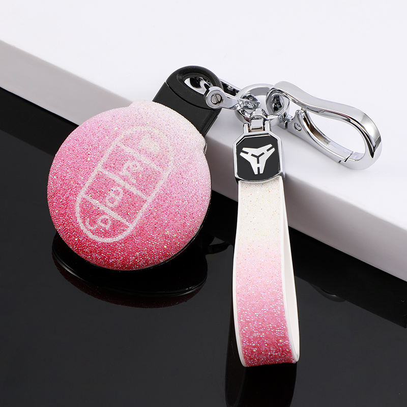 Couvercle à 3 boutons + porte-clés PC rose