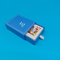 Cartes à jouer au poker personnalisées avec tiroir de rangement bleu imprimé à l'avant et à l'arrière des deux côtés Carte à jouer durable