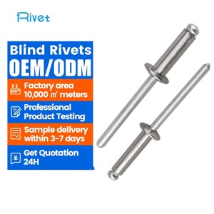 Rivets aveugles à extrémité ouverte en acier inoxydable 304 GB12618 DIN7337 avec rivets <span class=keywords><strong>POP</strong></span>, technique de placage de tête de clou à bouton, Remaches pour voiture - Product Image 1