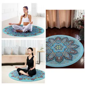 Fabrikant Supply Custom Gedrukt Thuis Gebruikt Non slip Natuurlijke Rubber Suede Ronde Yoga Mat