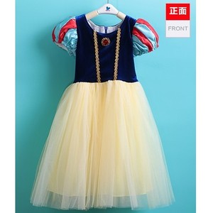 Robe Blanche-Neige pour filles, costume de princesse, robe en coton coupe trapèze avec cape rouge et coiffe - Product Image 2