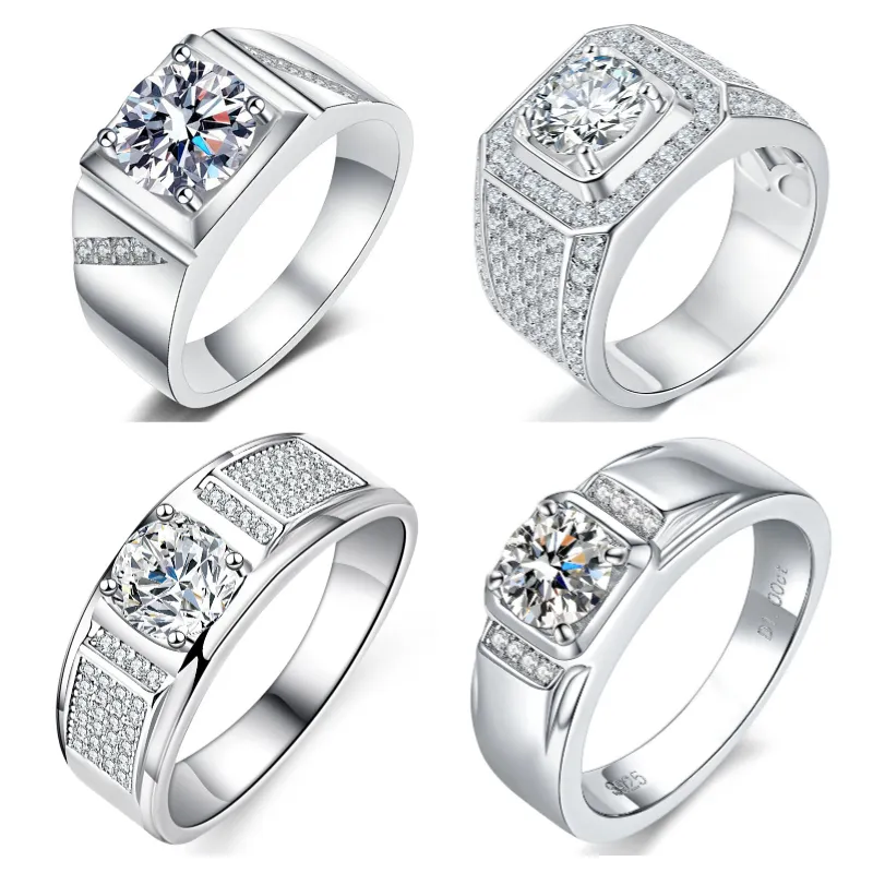 VVS Wedding Diamond Engagement Men Moissanite Ring