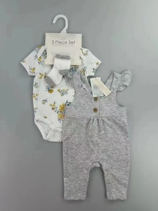 Tute e calzini di alta qualità per neonati tute e calzini per bambini 3 pezzi carino cartone animato vestito 0-18m per ragazzi e ragazze vestito morbido di cotone - Product Image 4