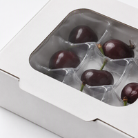 Witte kersenverpakking met transparant venster, kussenverpakking, aangepast logo, fruitgeschenkdoos voor premium kersen exporteur groothandel