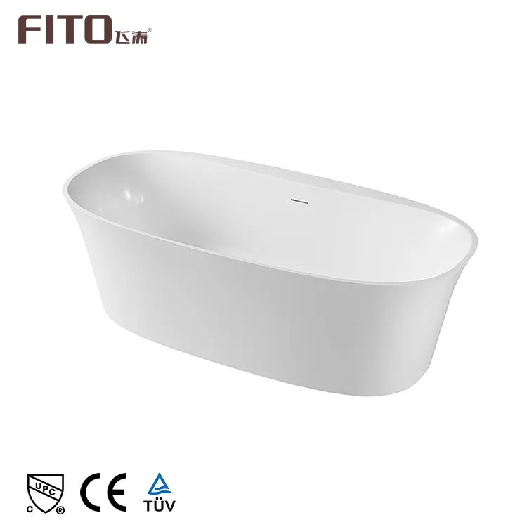 Cupc ได้รับการอนุมัติสีขาวอะคริลิแช่ขนาดที่กำหนดเองห้องน้ำอ่างอาบน้ำอ่างอาบน้ำยืนฟรี