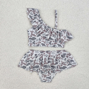 Traje de Baño de Verano para Niños al por Mayor a Precio de Fábrica, Traje de Baño de Camuflaje para Bebés y Niñas Pequeñas, Conjunto para Hermanos - Product Image 4