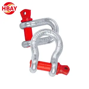 ANYUE Heavy Duty Alloy Steel US Type G209 Screw Pin Bow Shackle For Ship And Lift