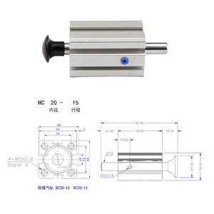 CG1BN20 Long Stroke Thin Type Pneumatic Cylinder Aluminum Body Thread Connection Positioning Cylinder - Product Image 3