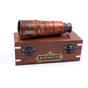 Telescopio Marítimo de Latón Hecho a Mano ALFA NAUTICAL de 15 Pulgadas con Caja de Madera, Aumento de 4-9.9x para Buceo y Viajes - Product Image 1