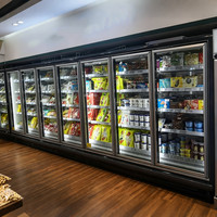 Vitrine réfrigérée verticale pour boissons avec porte vitrée, équipement frigorifique à refroidissement par air