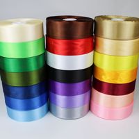 Ruban en satin polyester de 4 cm de large, 100 yards pour emballage cadeau, bouquet floral et décoration artisanale DIY