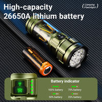 Lampe torche LED en alliage d'aluminium, lampe torche rechargeable EDC, lampe torche puissante, étanche, pour le camping
